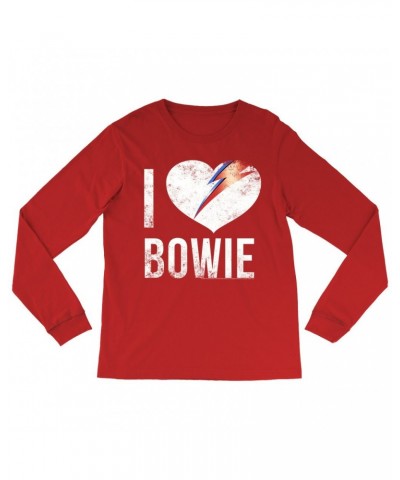 David Bowie Long Sleeve Shirt | I Heart Bowie Distressed Shirt $9.58 Shirts