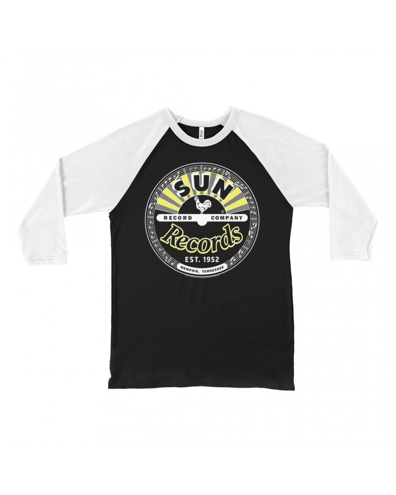 Sun Records 3/4 Sleeve Baseball Tee | Sunshine Yellow 1952 Logo Shirt $13.78 Shirts