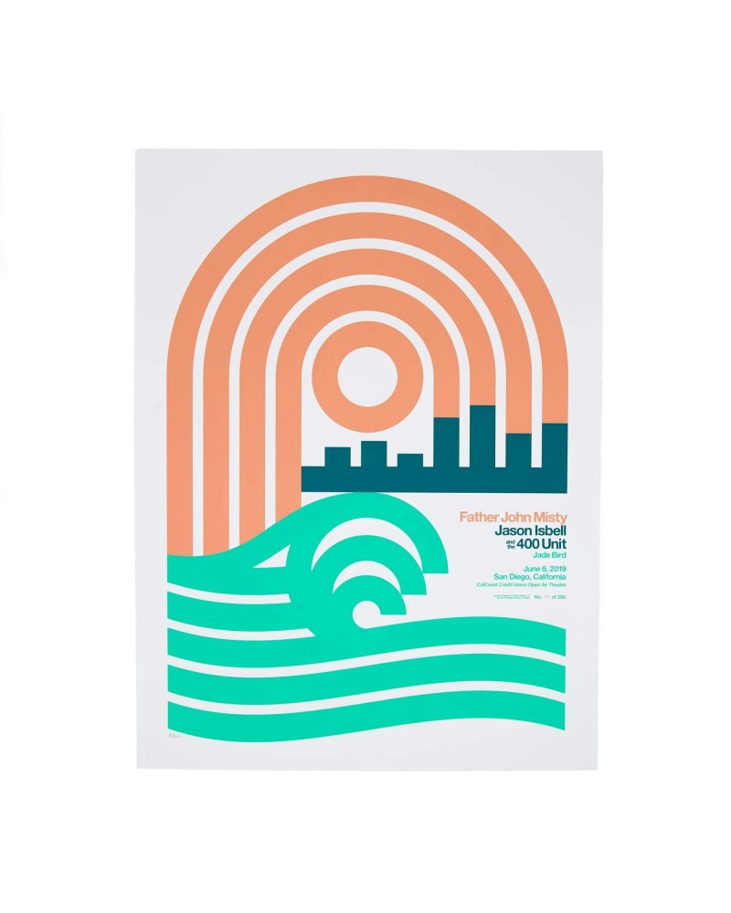 Father John Misty June 6th 2019 - CalCoast Credit Union Open Air Theatre / San Diego CA - 18" x 24" Screen Printed Poster $8....