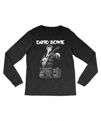 David Bowie Heather Long Sleeve Shirt | On Stage With Ticket At Santa Monica Shirt $13.48 Shirts