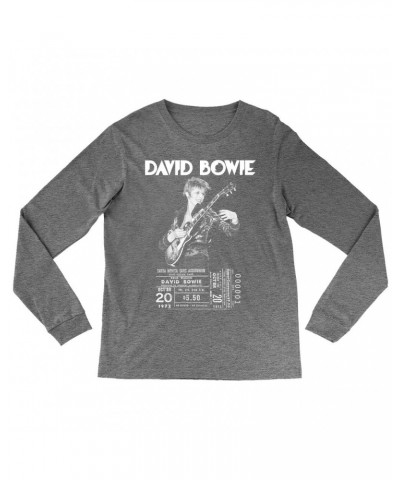 David Bowie Heather Long Sleeve Shirt | On Stage With Ticket At Santa Monica Shirt $13.48 Shirts