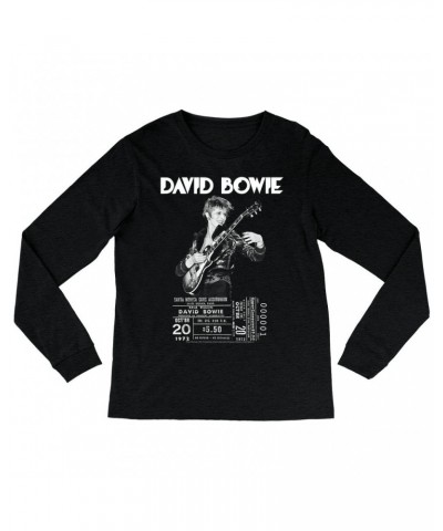 David Bowie Heather Long Sleeve Shirt | On Stage With Ticket At Santa Monica Shirt $13.48 Shirts