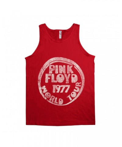 Pink Floyd Unisex Tank Top | World Tour 1977 Reissue Design Distressed Shirt $8.48 Shirts