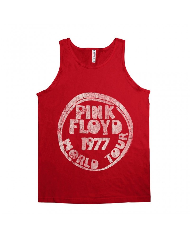 Pink Floyd Unisex Tank Top | World Tour 1977 Reissue Design Distressed Shirt $8.48 Shirts