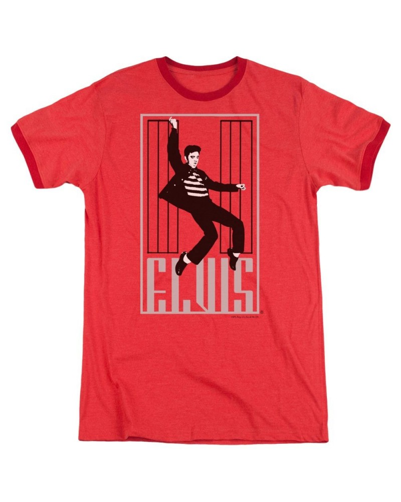 Elvis Presley Shirt | ONE JAILHOUSE Premium Ringer Tee $10.34 Shirts