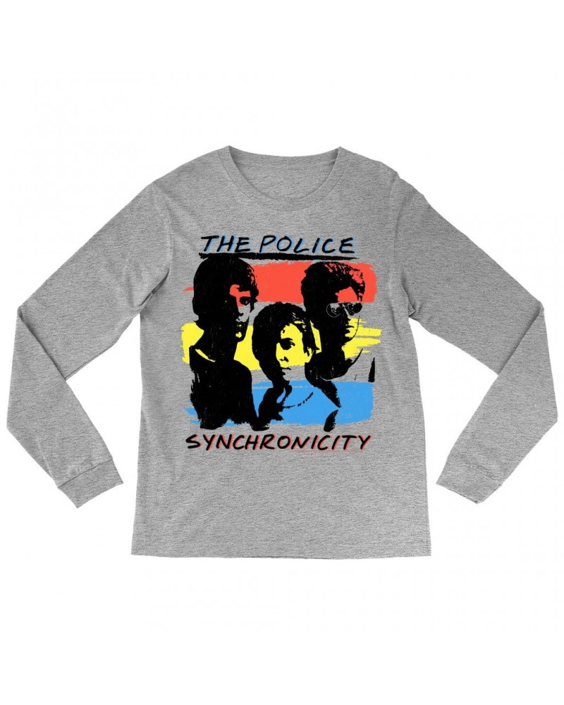 The Police Long Sleeve Shirt | Synchronicity Colorful Album Design Shirt $10.48 Shirts