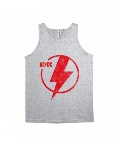 AC/DC Unisex Tank Top | Logo Lightning Bolt Red Distressed Shirt $10.98 Shirts