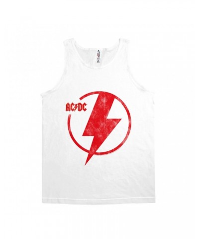 AC/DC Unisex Tank Top | Logo Lightning Bolt Red Distressed Shirt $10.98 Shirts