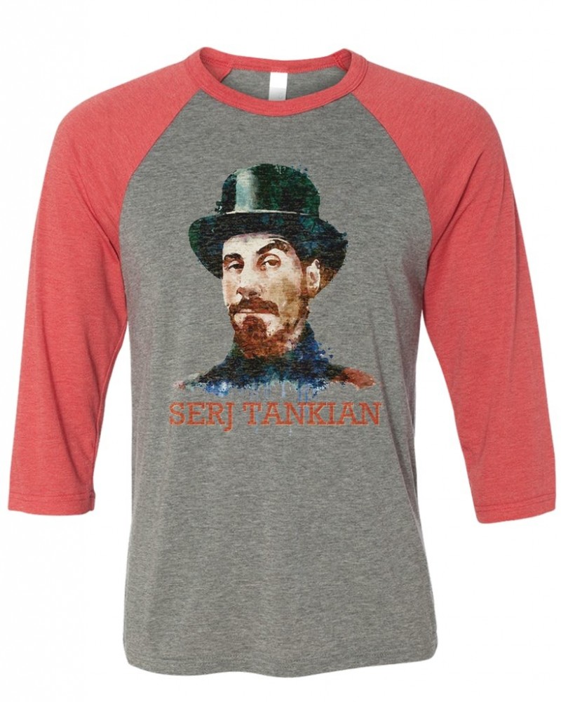 Serj Tankian Women's | Watercolor Portrait | 3/4 Sleeve Baseball Tee $14.40 Shirts