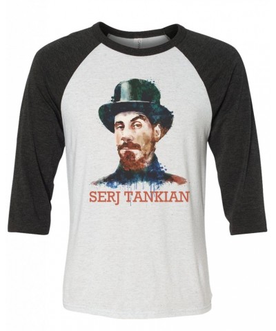 Serj Tankian Women's | Watercolor Portrait | 3/4 Sleeve Baseball Tee $14.40 Shirts