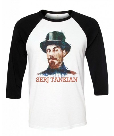 Serj Tankian Women's | Watercolor Portrait | 3/4 Sleeve Baseball Tee $14.40 Shirts