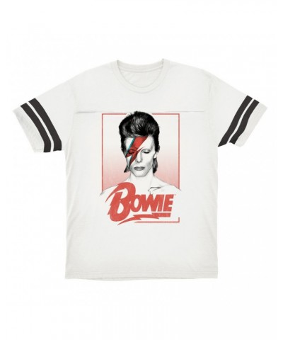 David Bowie T-Shirt | Aladdin Sane Bowie Red Image Football Shirt $14.50 Shirts