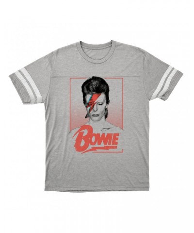 David Bowie T-Shirt | Aladdin Sane Bowie Red Image Football Shirt $14.50 Shirts