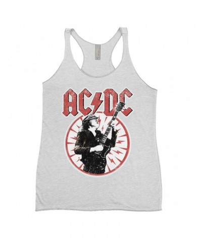 AC/DC Ladies' Tank Top | Angus Young In Bolts Design Distressed Shirt $13.61 Shirts